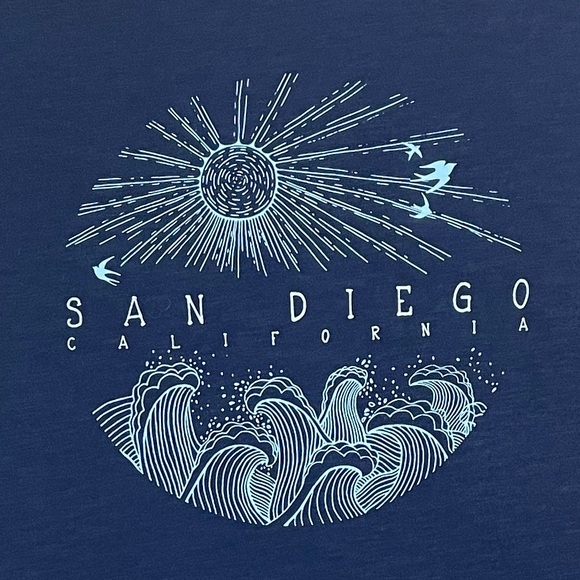 Pacific Creations Tops - San Diego California Navy Blue Women's Short Sleeve Tee XL